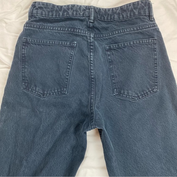 Zara Blue Straight Leg High-waisted Denim Pants 25 - Picture 3 of 4